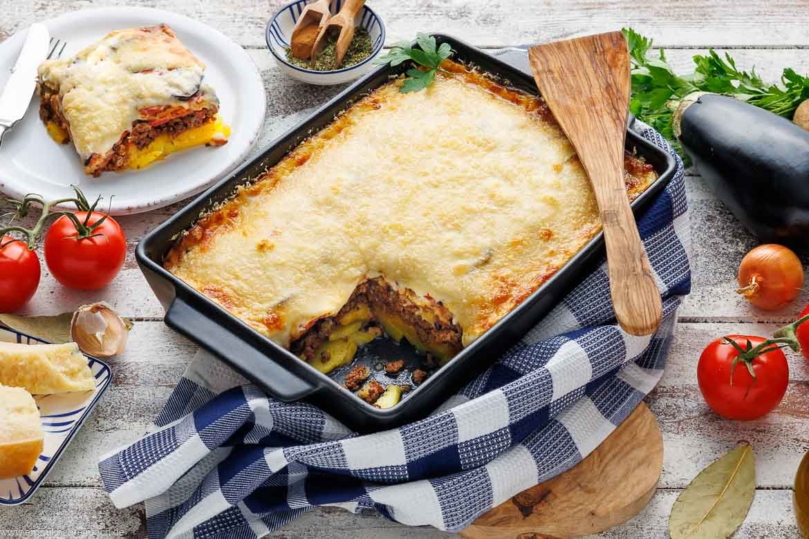 Heutiger Gewinner: Moussaka mit Kartoffeln & Auberginen - griechisches Original