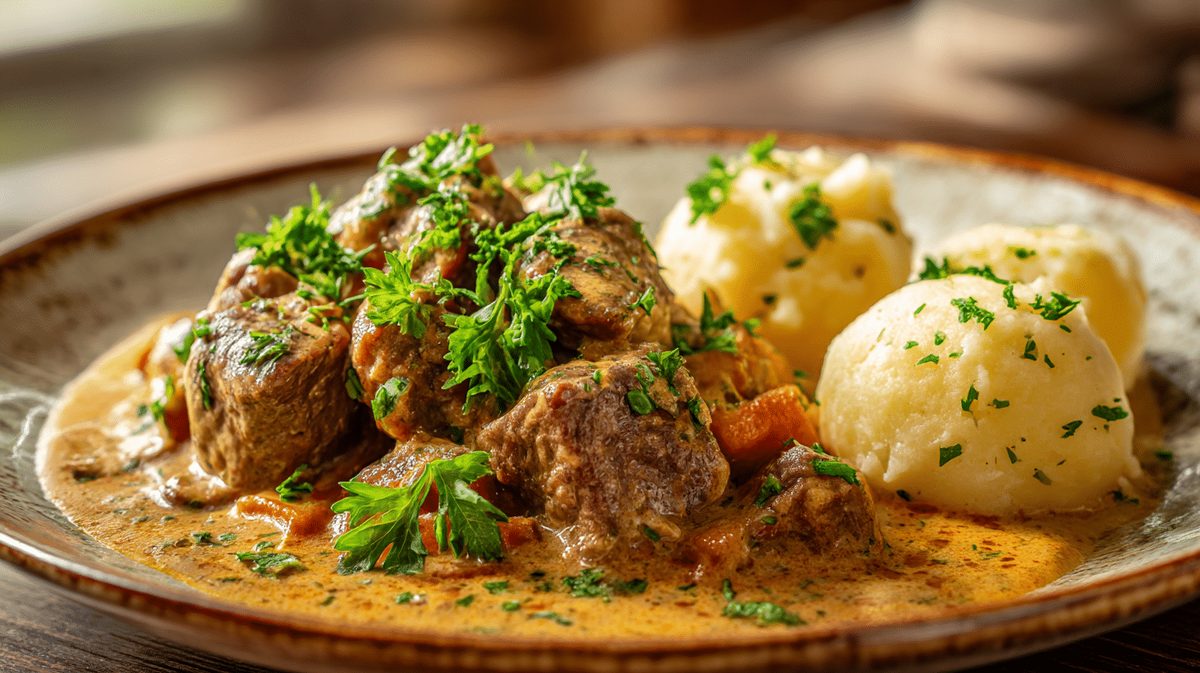 Heutiger Gewinner: Svíčková – Böhmischer Rinderbraten mit Sahnesauce & Knödeln